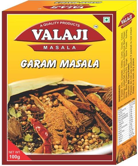 Valaji Garam Masala, Certification : FSSAI Certified