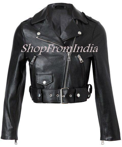 Custom Made Women Black Leather Jacket