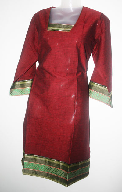 Cotton Fabric Glass Neck Kurti