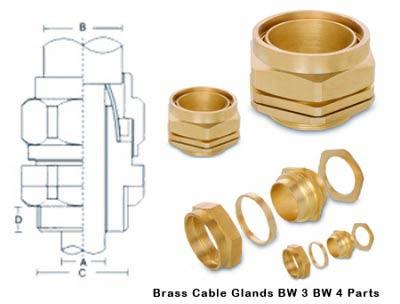 BW 4 Part Brass Cable Glands