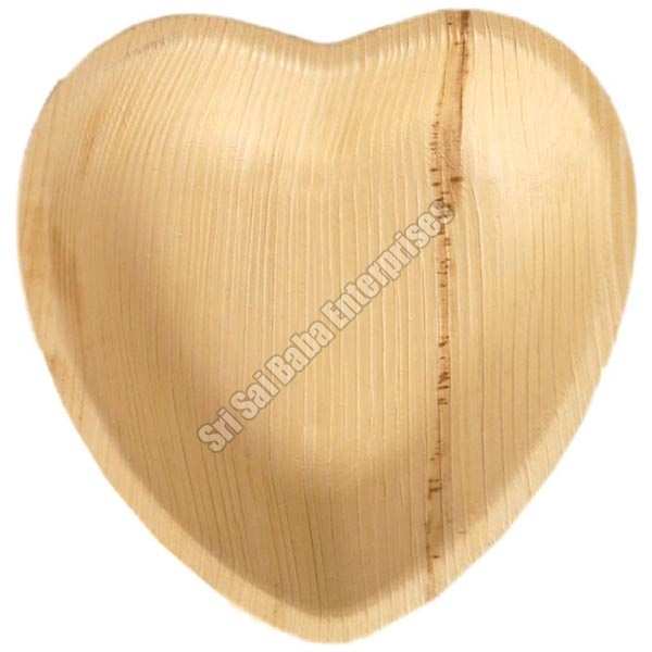 Areca sheath plate, Size : 16cm Heart Shape