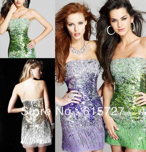 Green And Purple Cocktail Dress