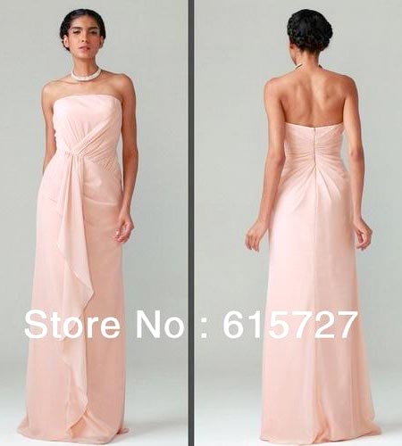 Pink Chiffon Bridesmaid Dress