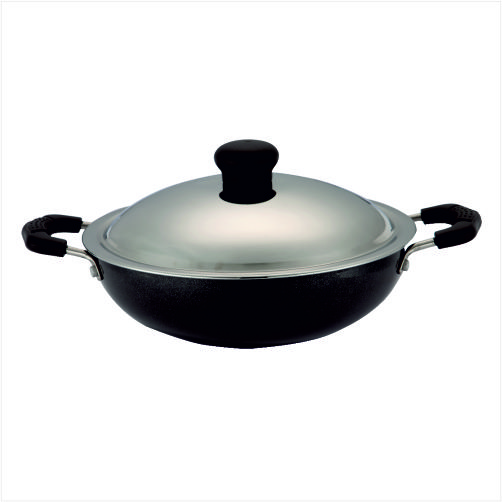 Round Nandi Kadai With Stainless Steel Lid, for Home, Hotel, Restaurant, Pattern : Plain