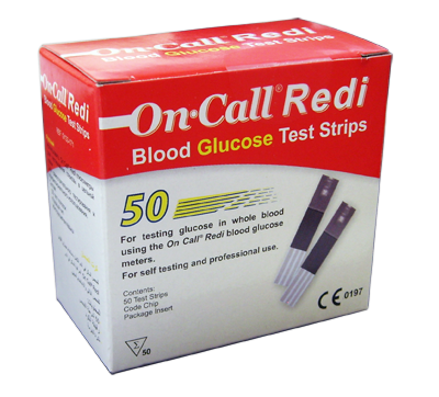 on call redi blood glucose test strips