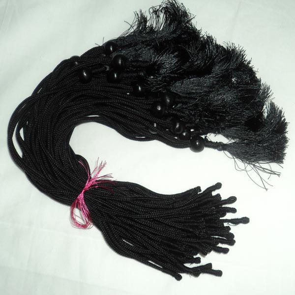 Black Rope with Black Tassel and Stopper