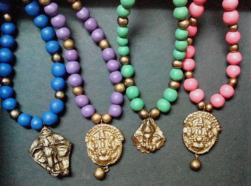 Terracotta Necklace with Antique Pendant