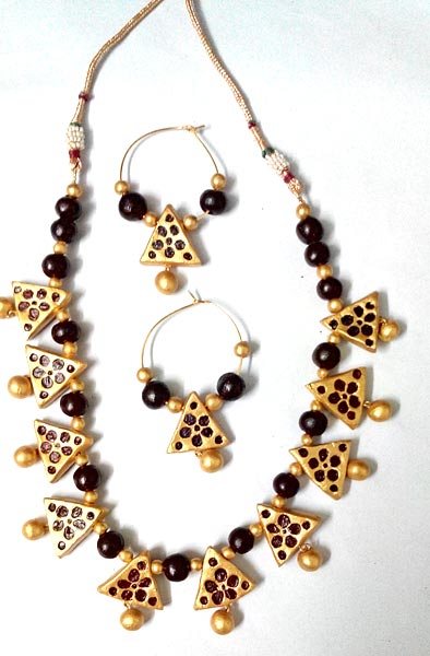 Terracotta Triangular Bead Necklace
