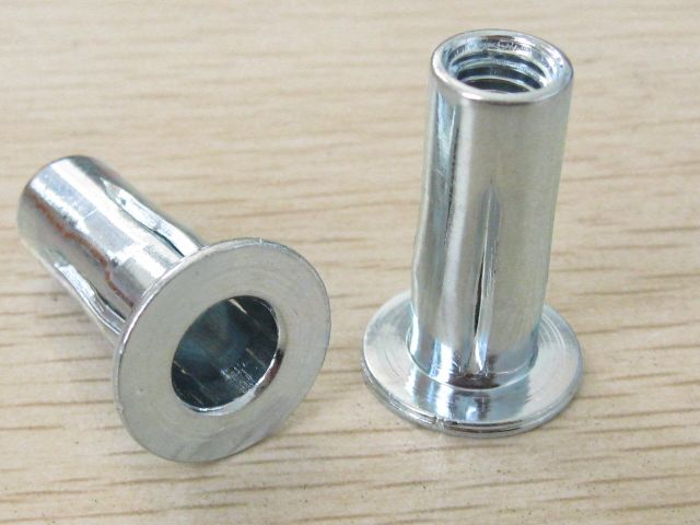 Flat Head Slotted Rivet Nut M6