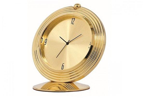 Golden Round Steel Table Top Clocks