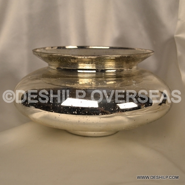 Silver Antique Glass Flower Vase Manufacturer Exporters From