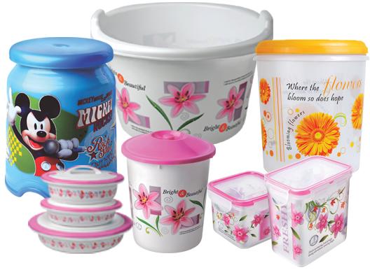 Printed Plastic Containers, Shape : Round