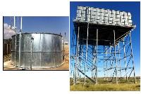 Steel water. Elevated Tank. Steel and tan. Eva meets a Water Tank.