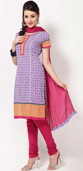 printed churidar suit