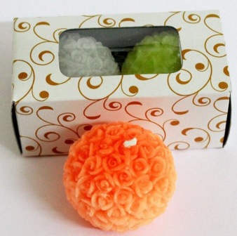 Designer small rose ball candle
