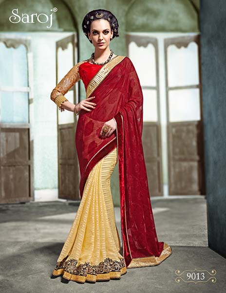 Saroj textiles Satinpatti skirt Ethnic Fancy Designer Saree