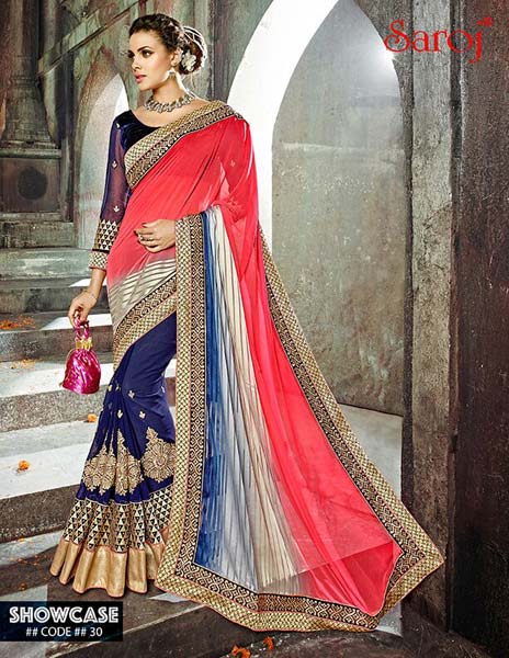 Fancy Showcase Saree, Color : Bridal