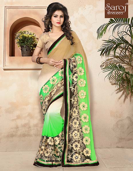 Latest embroidery saree