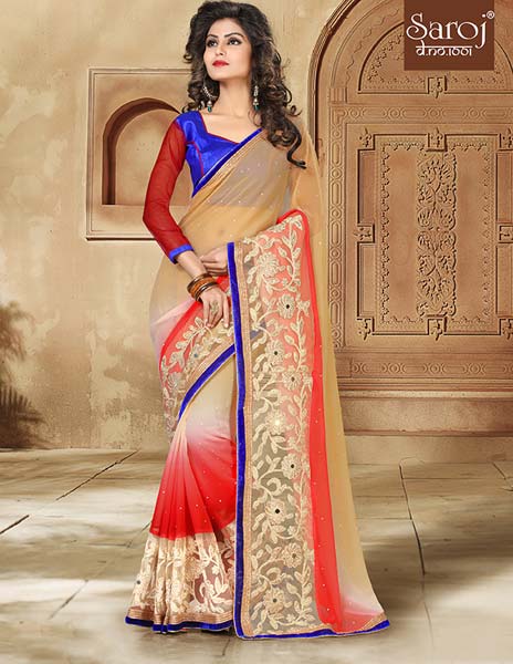 Stunning embroidery saree