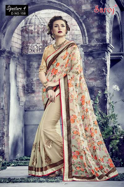 60grm Georgette stylish designer printed saree