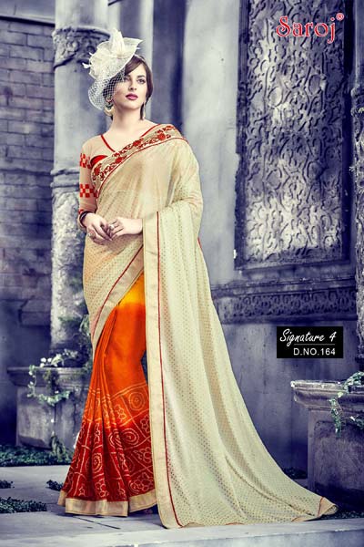 Stylish designer printed saree