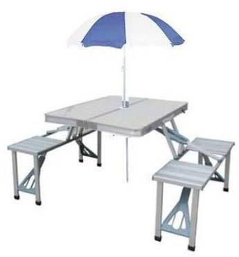 Aluminium Portable Folding Picnic Table with Umbrella