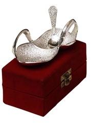 Silver Plated Swan Shaped Twin Bowl
