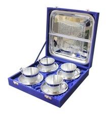Silver Plated Tea Cup Plate Set