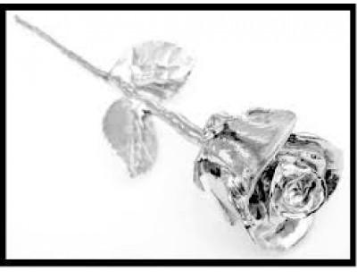 6 inch silver plated rose