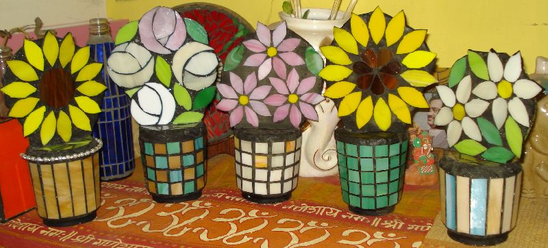 Flowers Planters Glass Mosaic, for Decoration