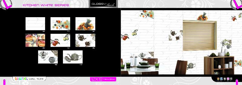 300x450 mm kitchen white glossy digital wall tiles