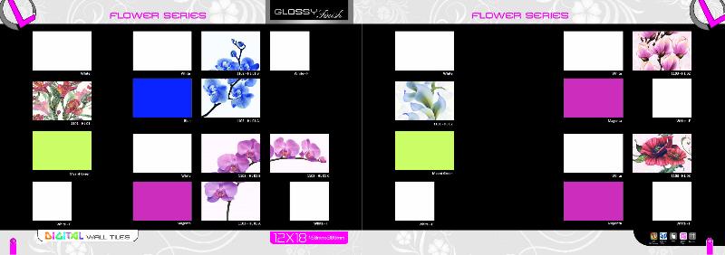 30x45 cm glossy flower digital wall tiles