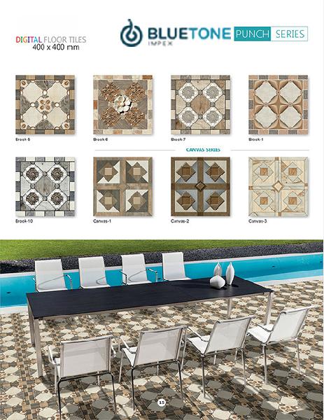 400x400 mm punch series digital floor tiles from india