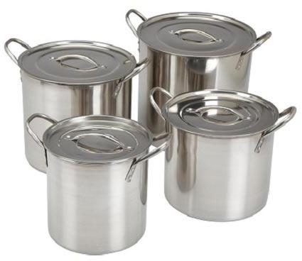 Polished Stainless Steel Stock Pots, Capacity : 10-15ltr, 15-20ltr