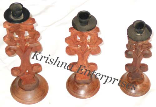 3set of Wooden Candle Stand