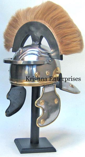 Roman Helmet with Brown Plume