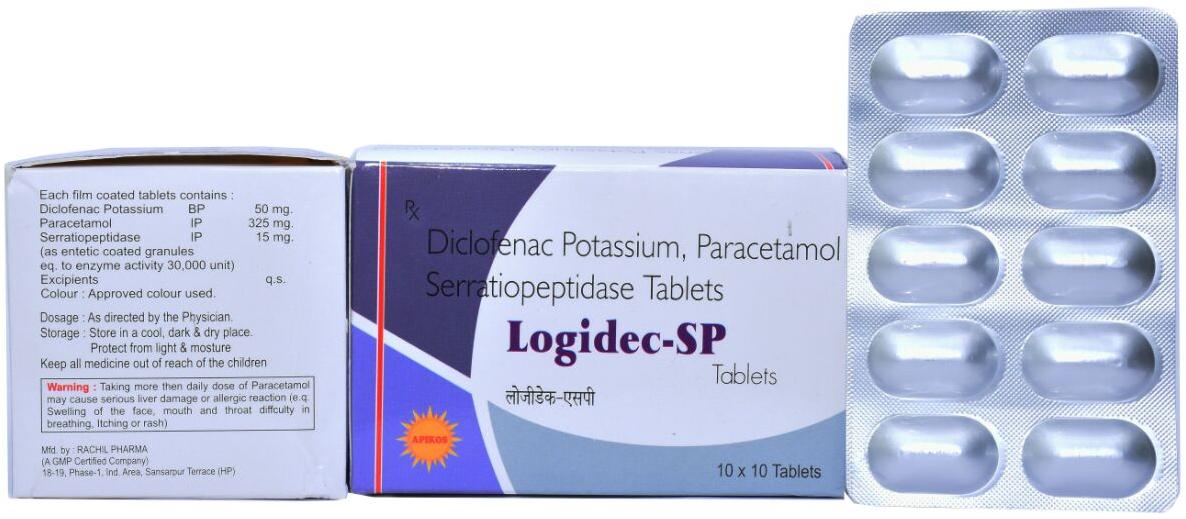 Diclofenac Potassium 50 mg + PCM 325 mg + Serratiopeptidase 15 mg