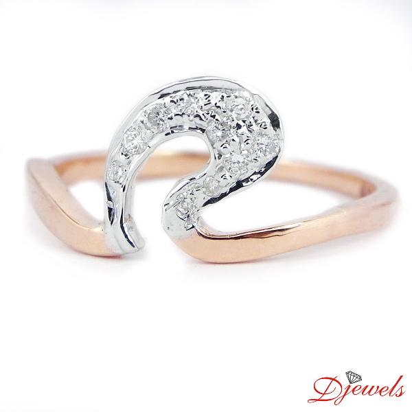 Djewels Gold Diamond Ladies Ring Aretha, Rings Type : Daily Wear