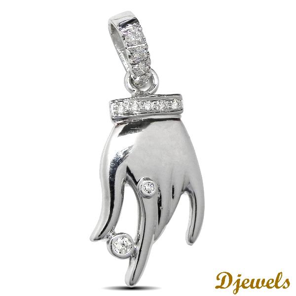 Djewels Gold Diamond Pendant Hand Shape, Gender : Ladies