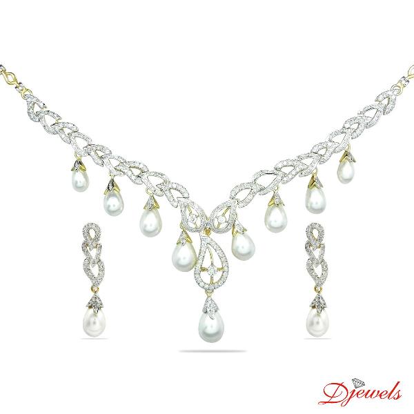 Djewels Gold Wedding Diamond Necklace Set, Gender : Ladies