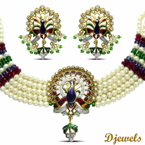 Djewels Gold wedding necklace set, Gender : Ladies