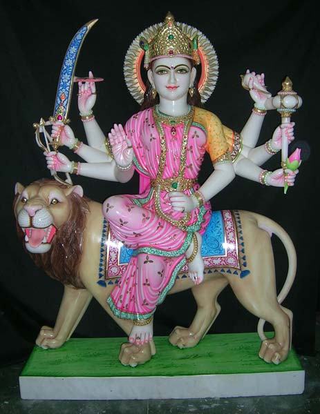 Marble Durga Sculpture