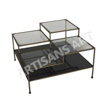metal glass coffee table