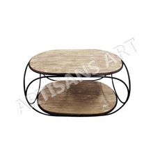 Wood Iron Coffee Table 