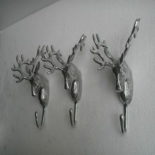 Aluminium wall mount stag head coat hook