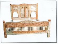 wooden hand carved beautiful bed