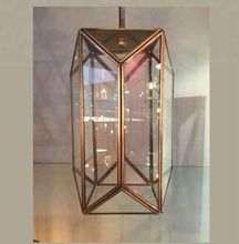 Brass/Metal Hanging Glass Lantern, For Home Decoration, Size : Customized Sizes