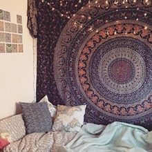 Bohemian Psychedelic Intricate Floral Design Tapestry