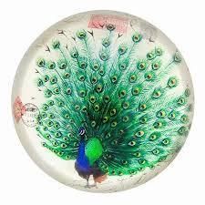 Peacock Paper Weight Crystal Ball