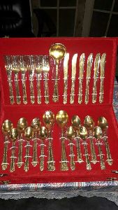 Brass Gold Polish Spoon Set